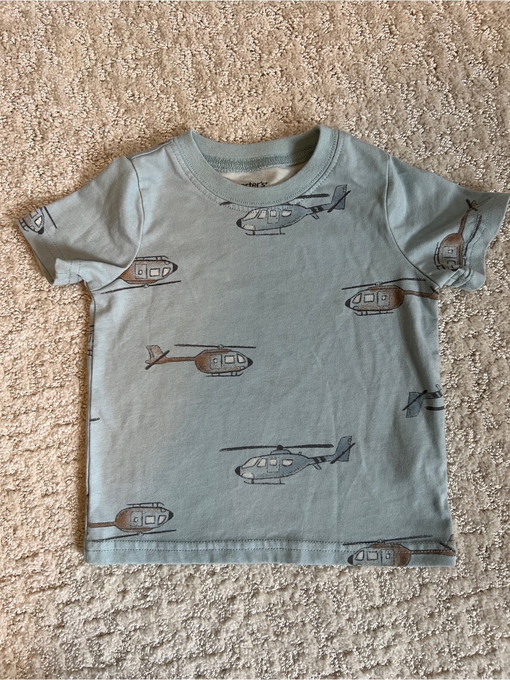 Carter's Light Blue Helicopter Baby Tee